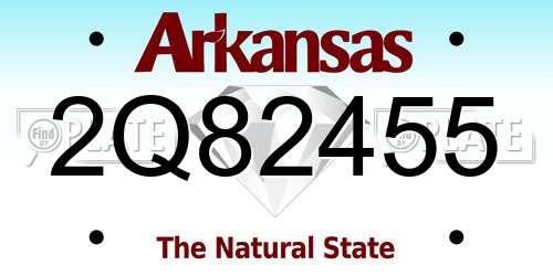 2Q82455 Arkansas License Plate
