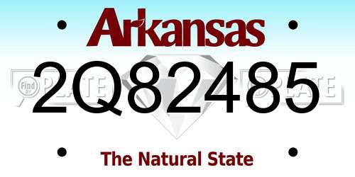 2Q82485 Arkansas License Plate