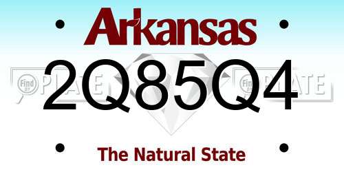 2Q85Q4 Arkansas License Plate