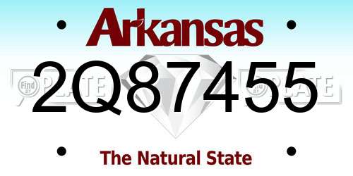 2Q87455 Arkansas License Plate