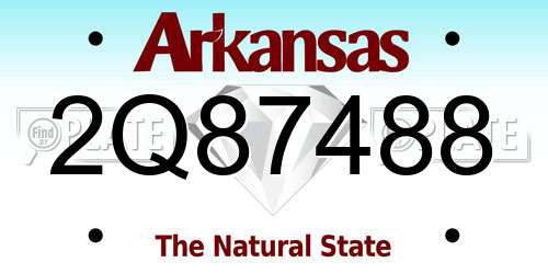 2Q87488 Arkansas License Plate