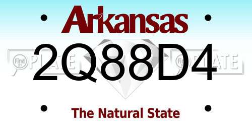 2Q88D4 Arkansas License Plate