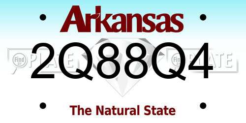 2Q88Q4 Arkansas License Plate