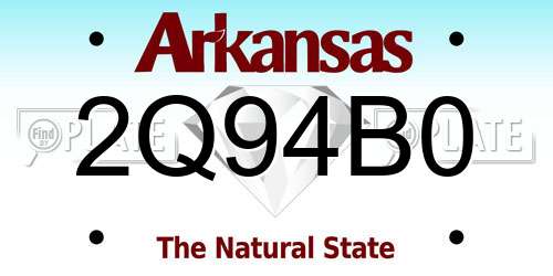 2Q94B0 Arkansas License Plate
