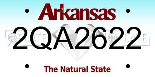 2QA2622 Arkansas License Plate