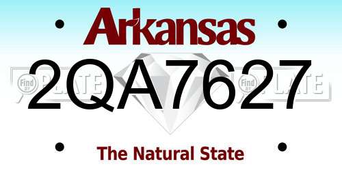 2QA7627 Arkansas License Plate