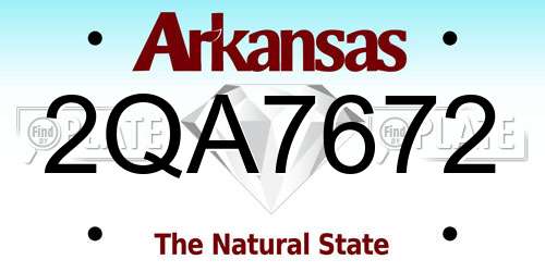 2QA7672 Arkansas License Plate