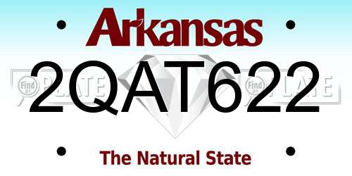 2QAT622 Arkansas License Plate