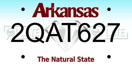 2QAT627 Arkansas License Plate