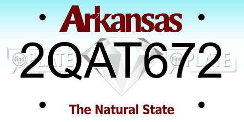 2QAT672 Arkansas License Plate