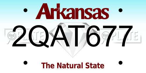 2QAT677 Arkansas License Plate