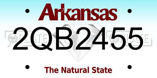 2QB2455 Arkansas License Plate