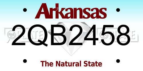 2QB2458 Arkansas License Plate