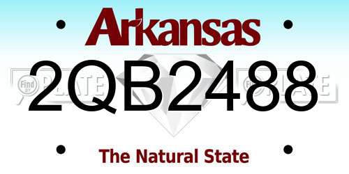 2QB2488 Arkansas License Plate