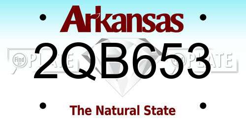 2QB653 Arkansas License Plate