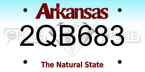 2QB683 Arkansas License Plate