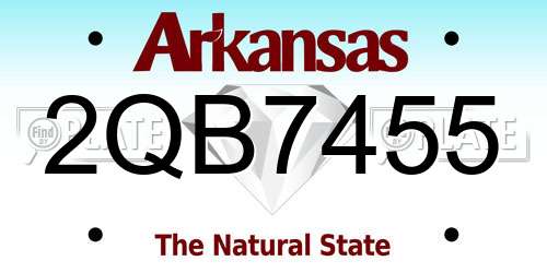 2QB7455 Arkansas License Plate