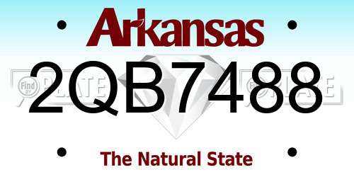 2QB7488 Arkansas License Plate