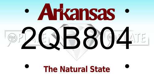 2QB804 Arkansas License Plate