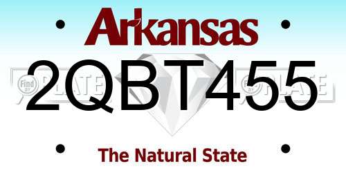 2QBT455 Arkansas License Plate