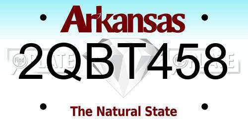 2QBT458 Arkansas License Plate