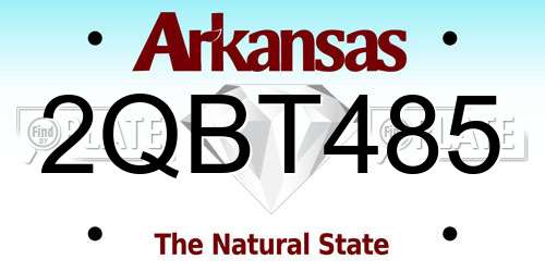2QBT485 Arkansas License Plate