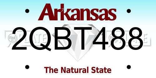 2QBT488 Arkansas License Plate