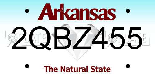2QBZ455 Arkansas License Plate