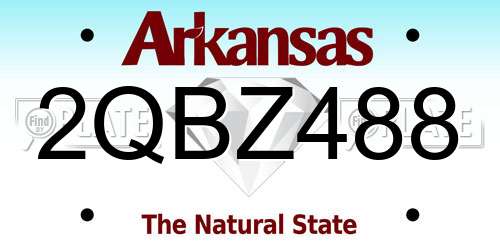 2QBZ488 Arkansas License Plate