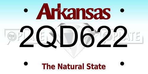 2QD622 Arkansas License Plate