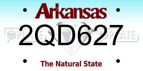 2QD627 Arkansas License Plate