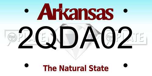 2QDA02 Arkansas License Plate