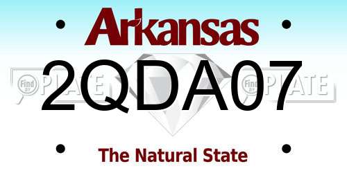 2QDA07 Arkansas License Plate