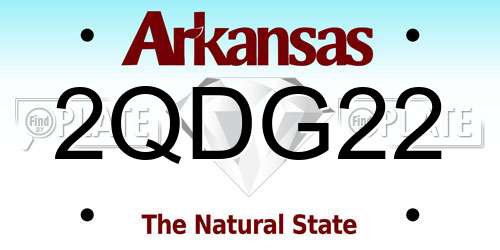 2QDG22 Arkansas License Plate