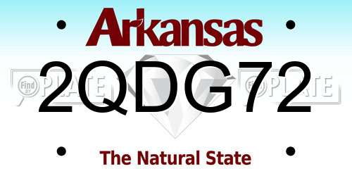 2QDG72 Arkansas License Plate