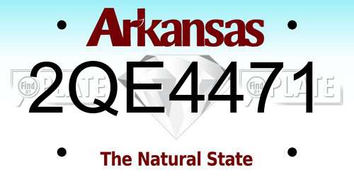 2QE4471 Arkansas License Plate