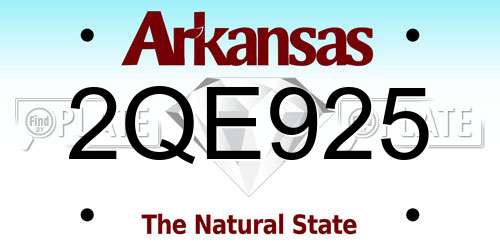 2QE925 Arkansas License Plate