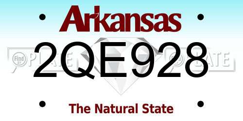 2QE928 Arkansas License Plate