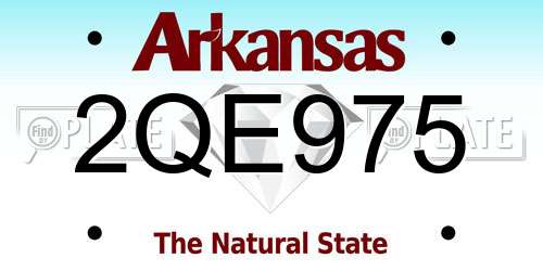 2QE975 Arkansas License Plate