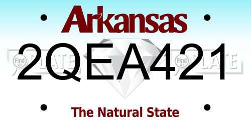 2QEA421 Arkansas License Plate