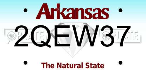 2QEW37 Arkansas License Plate