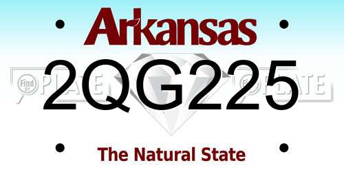 2QG225 Arkansas License Plate
