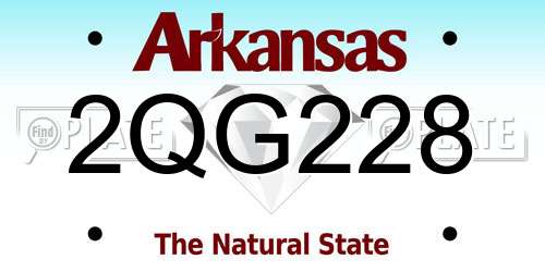 2QG228 Arkansas License Plate