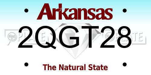 2QGT28 Arkansas License Plate