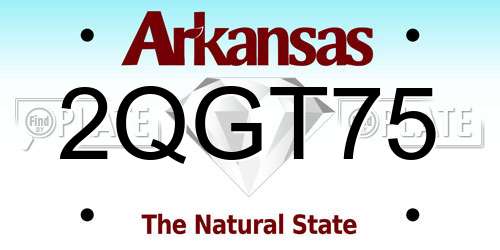 2QGT75 Arkansas License Plate