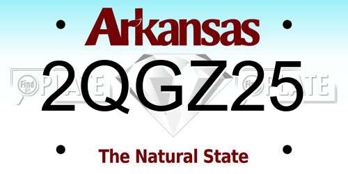 2QGZ25 Arkansas License Plate