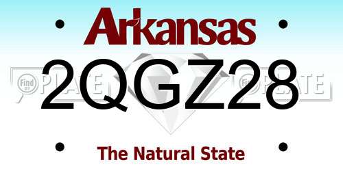 2QGZ28 Arkansas License Plate