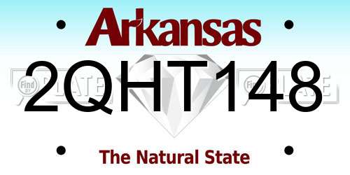 2QHT148 Arkansas License Plate