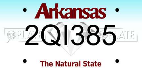 2QI385 Arkansas License Plate