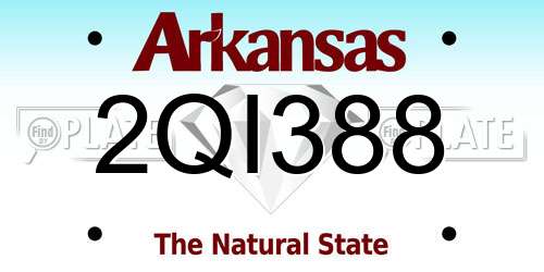 2QI388 Arkansas License Plate